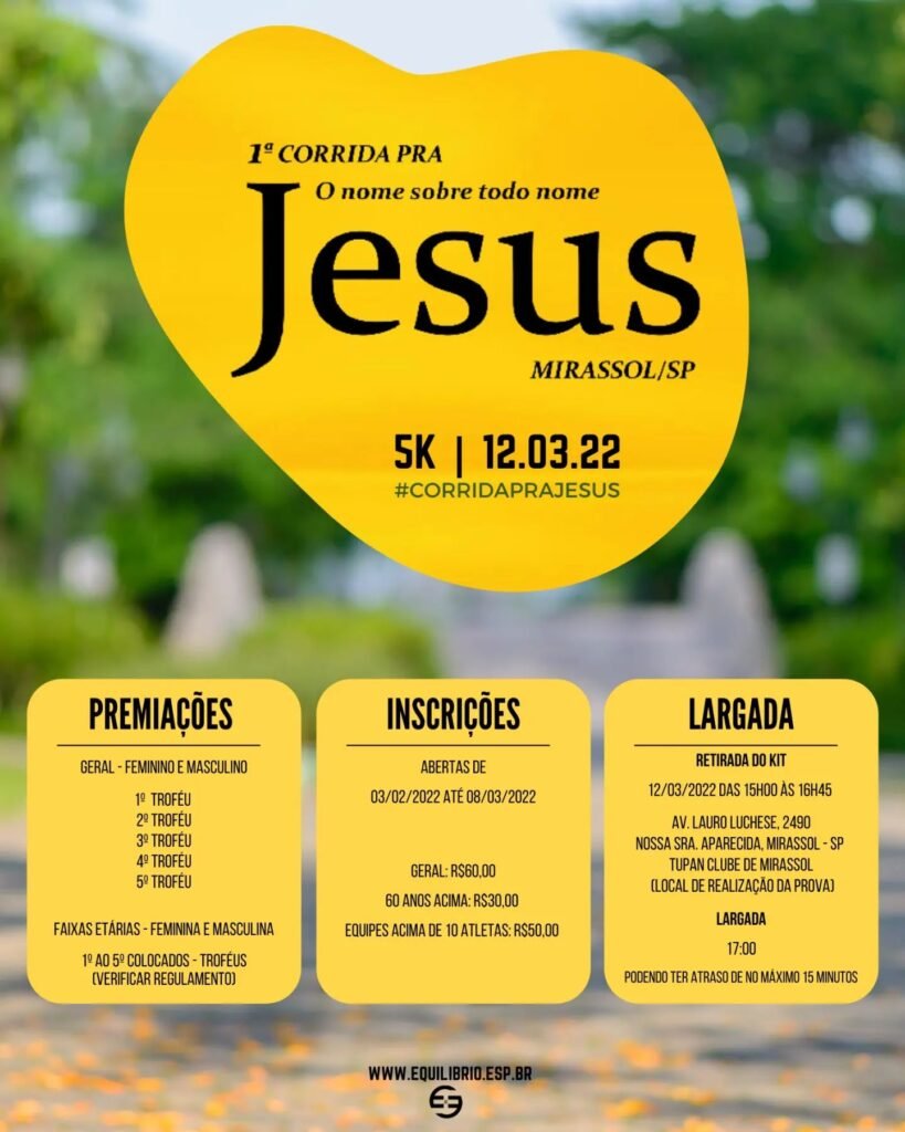 1ª CORRIDA PEDESTRE PRA JESUS - MIRASSOL-SP