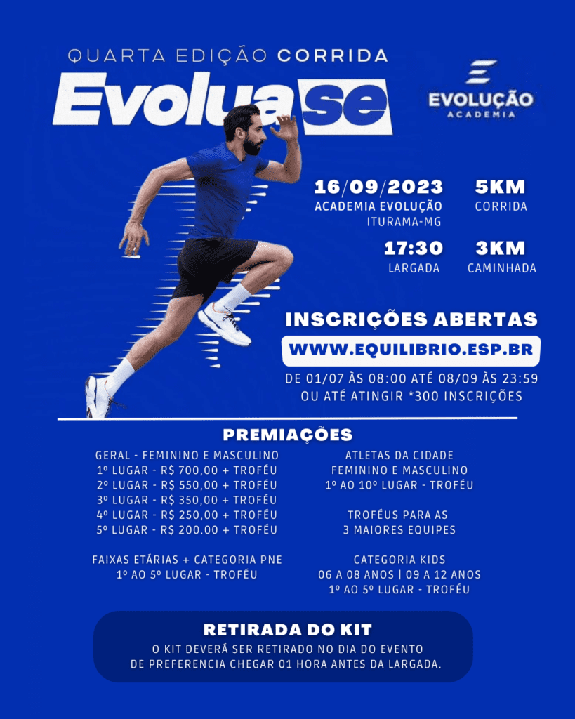 4ª EDIÇÃO CORRIDA EVOLUA-SE – ITURAMA-MG