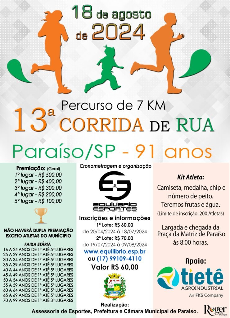 13ª Corrida De Paraíso-SP 7K
